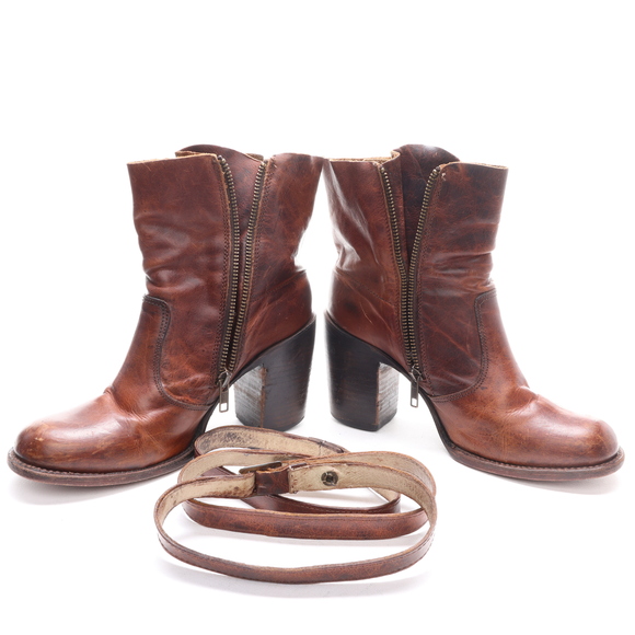 Freebird by Steven Women Leather BAMA Heeled Ankle Boots Booties Size 9 Brown - Picture 12 of 17